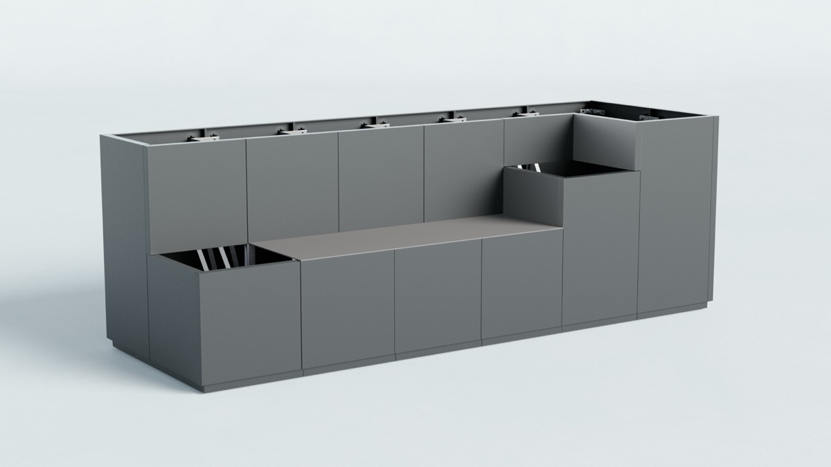 COVER fém pad 150 cm részlet