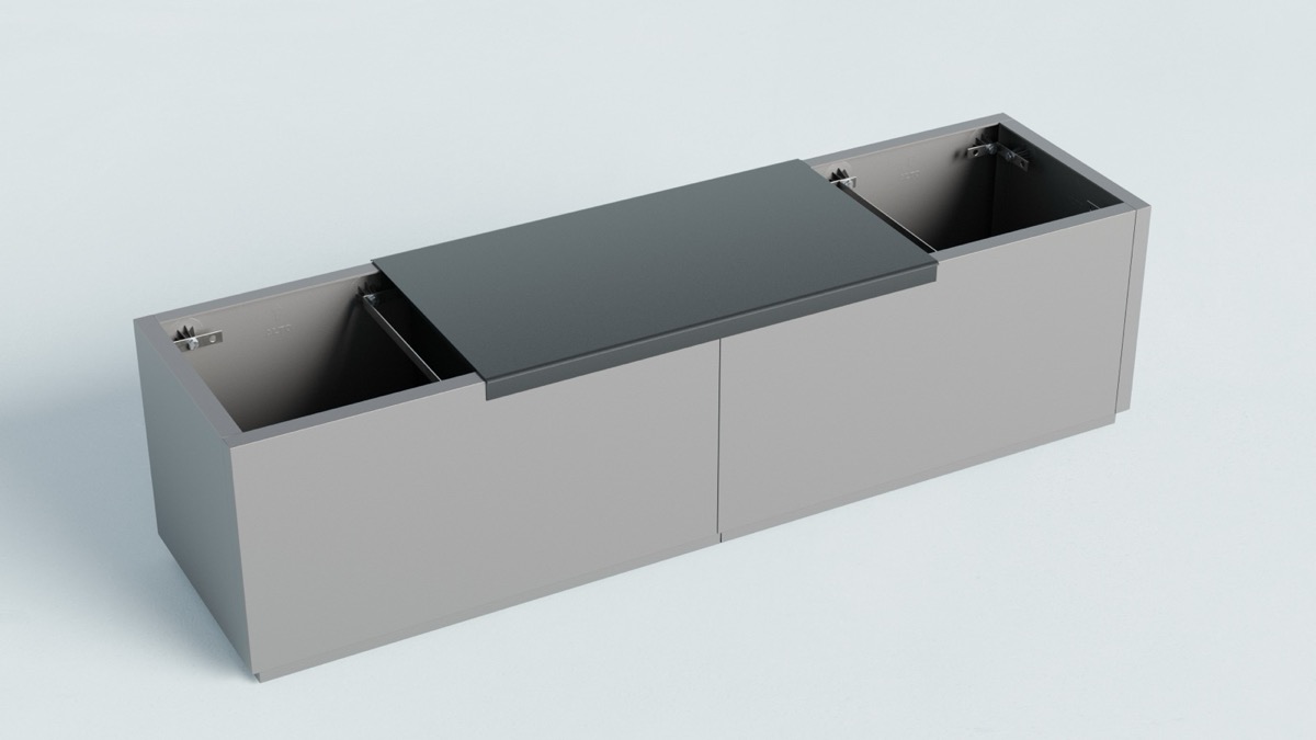 Tároló pad 100 cm zárva