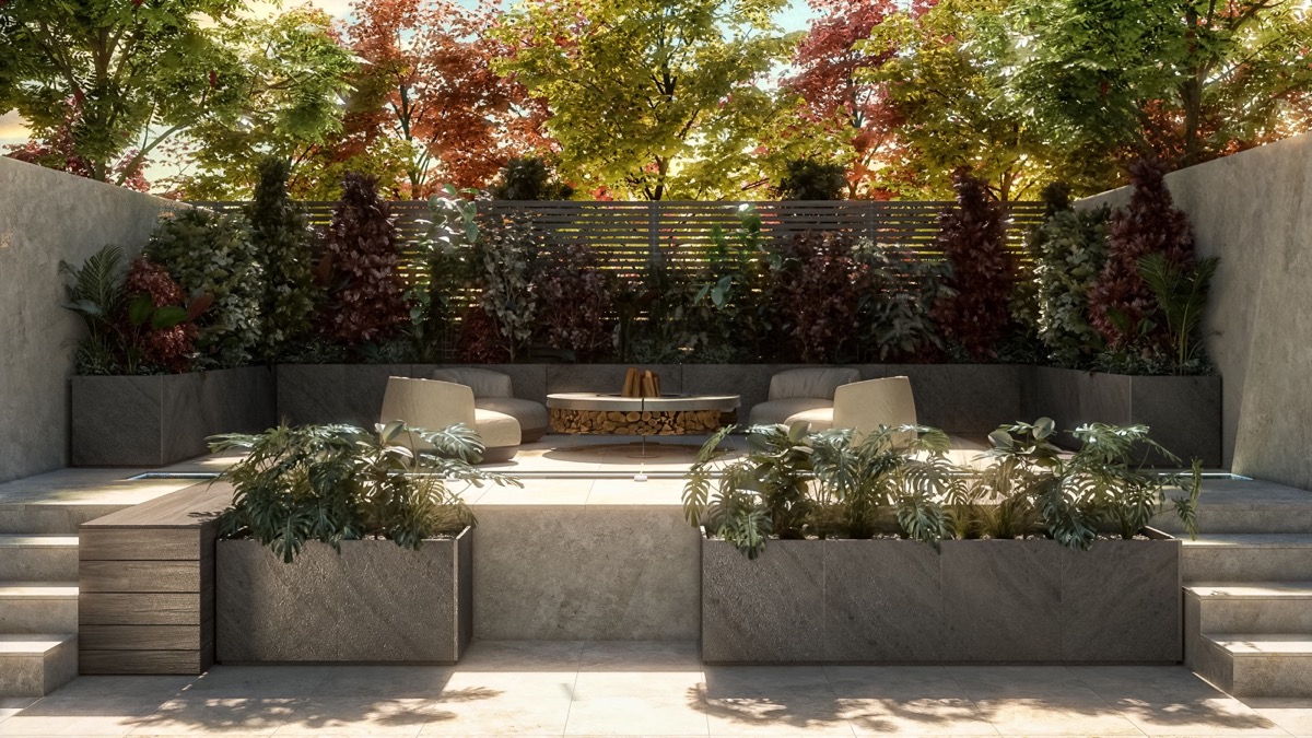 Szürke porcelán kőedény virágtartó